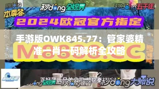 手游版OWK845.77:管家婆精准一肖一码解析全攻略