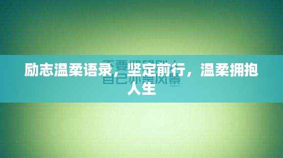 励志温柔语录，坚定前行，温柔拥抱人生