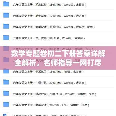 数学专题卷初二下册答案详解全解析，名师指导一网打尽